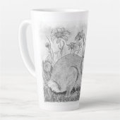 Tasse Latte Lapin en fleurs (Angle gauche)