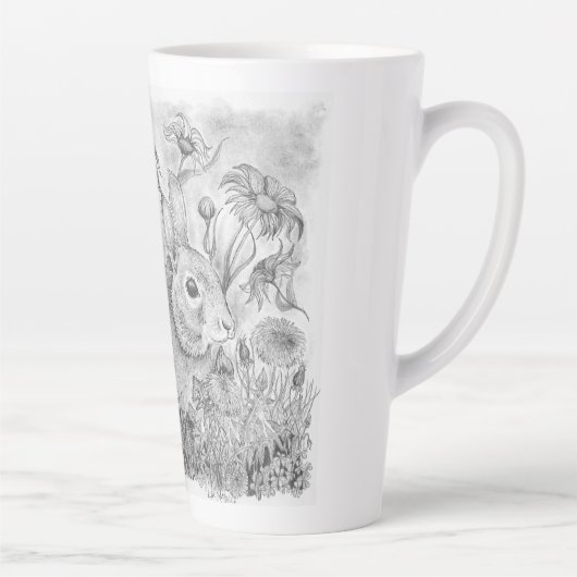 Tasse Latte Lapin en fleurs (Droite)