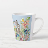 Tasse Latte Lapin Whimsical Blue Chinoiserie Floral Bunny La (Droite)