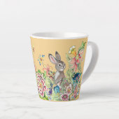 Tasse Latte Lapin Whimsical Gold Chinoiserie Floral Bunny (Angle droit)
