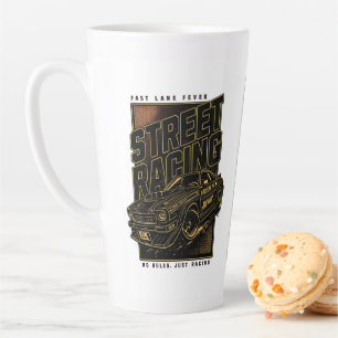 Tasse Latte L'art de la voiture de sport rétro Fast Lane Fever