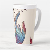 Tasse Latte L'art du vol à la main (Angle droit)