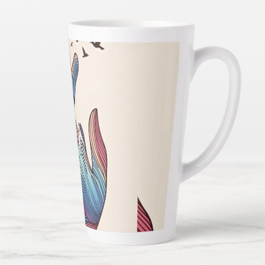 Tasse Latte L'art du vol à la main (Droite)