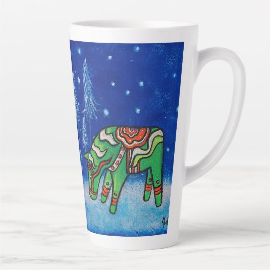 Tasse Latte L'Art Whimsical Du Dala Vert (Droite)
