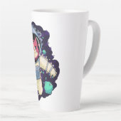 Tasse Latte L'astronaute Chat coloré (Angle droit)