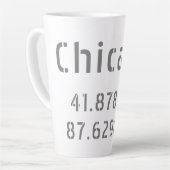 Tasse Latte Latitude de Chicago (Angle gauche)