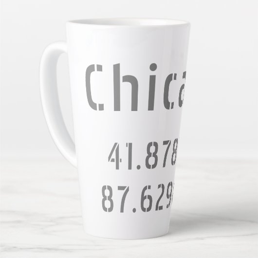 Tasse Latte Latitude de Chicago (Angle gauche)