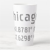 Tasse Latte Latitude de Chicago (Devant)