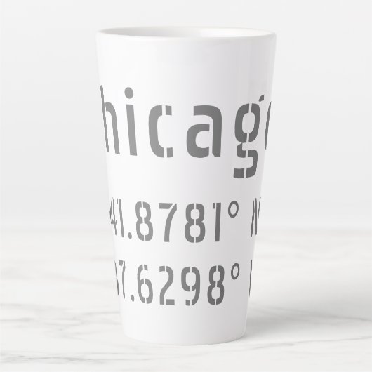 Tasse Latte Latitude de Chicago (Devant)