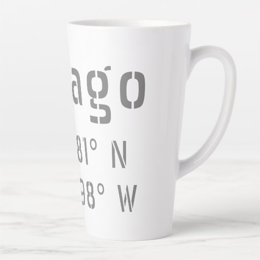 Tasse Latte Latitude de Chicago (Droite)