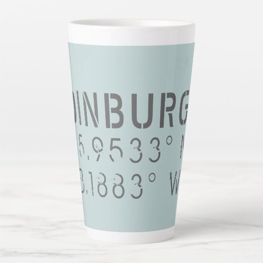 Tasse Latte Latitude de la longitude d'Édimbourg (Devant)