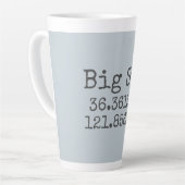 Tasse Latte Latitude et longitude de Big Sur (Angle gauche)