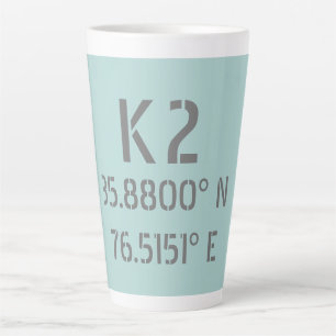 Tasse Latte Latitude et longitude K2