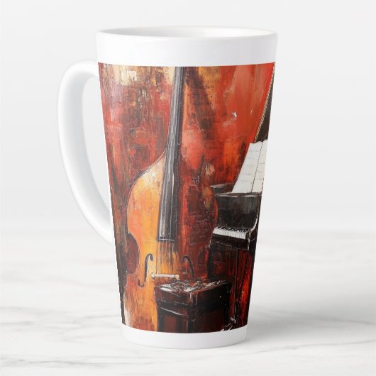 Tasse Latte Latte : 3 instruments à mur rouge (Angle gauche)