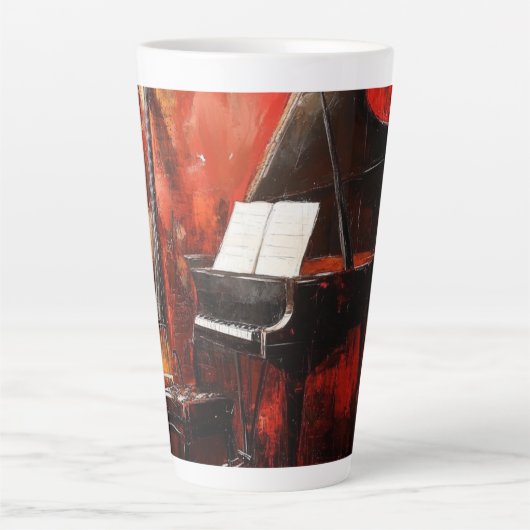 Tasse Latte Latte : 3 instruments à mur rouge (Devant)