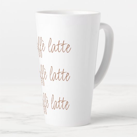 Tasse Latte latte de caffè | Typographie de script stylé simpl (Angle droit)