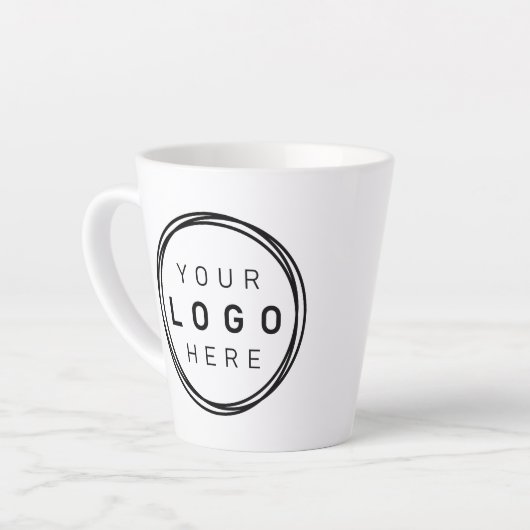 Tasse Latte Latte du logo d'entreprise personnalisé (Angle gauche)