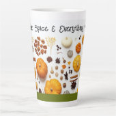 Tasse Latte Latte du monogramme citrouille d'épices (Devant)