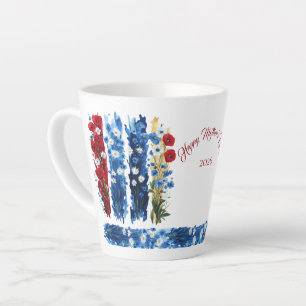 Tasse Latte Latte Fleurs sauvages coups de pinceau pour la fêt