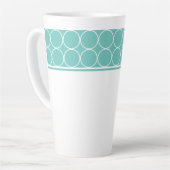 Tasse Latte Latte Mug-Aqua et points blancs (Angle gauche)