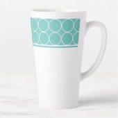 Tasse Latte Latte Mug-Aqua et points blancs (Droite)