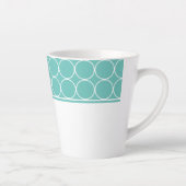 Tasse Latte Latte Mug-Aqua et points blancs (Droite)