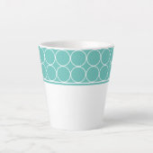 Tasse Latte Latte Mug-Aqua et points blancs (Devant)
