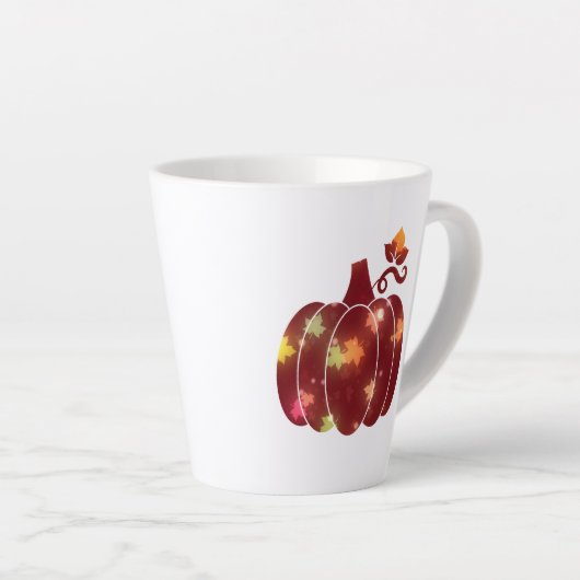 Tasse Latte Latte Mug, Citrouille d'automne (Angle droit)