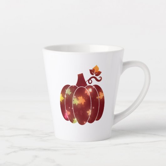 Tasse Latte Latte Mug, Citrouille d'automne (Droite)