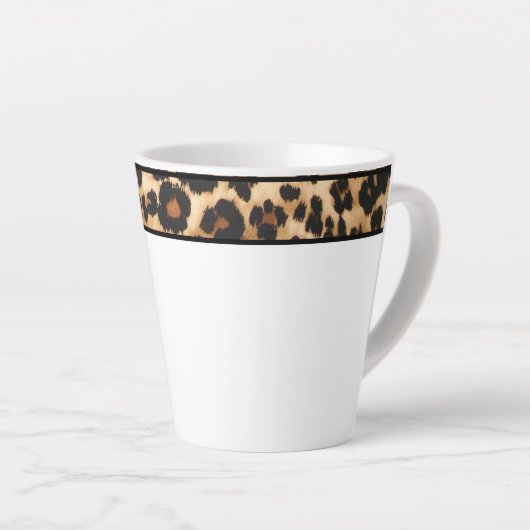 Tasse Latte Latte Mug-Empreinte de léopard (Angle droit)