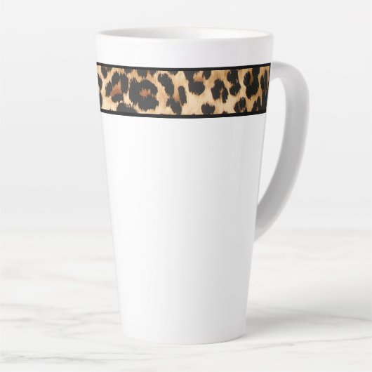 Tasse Latte Latte Mug-Empreinte de léopard (Angle droit)