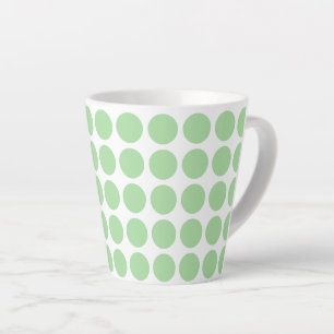 Tasse Latte Latte Mug-Green Pois