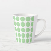 Tasse Latte Latte Mug-Green Pois (Droite)