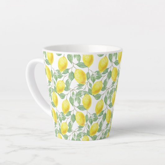 Tasse Latte Latte Mug-Lemons Imprimer (Angle gauche)
