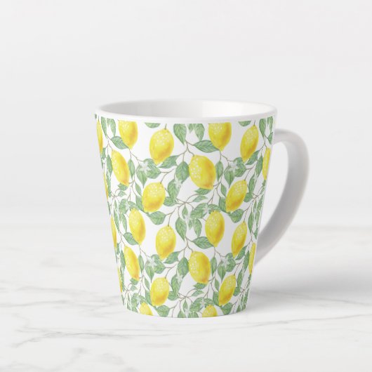 Tasse Latte Latte Mug-Lemons Imprimer (Angle droit)