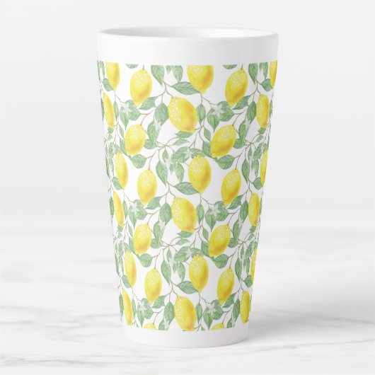 Tasse Latte Latte Mug-Lemons Imprimer (Devant)