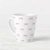 Tasse Latte Latte Mug, Motif de Bow rose (Angle gauche)