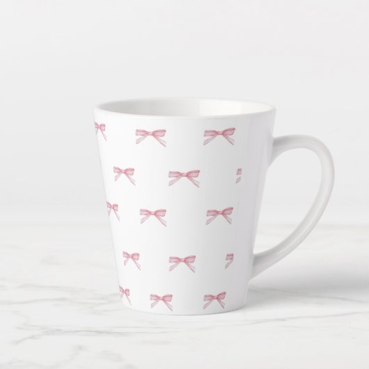 Tasse Latte Latte Mug, Motif de Bow rose (Droite)