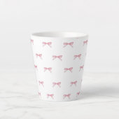 Tasse Latte Latte Mug, Motif de Bow rose (Devant)