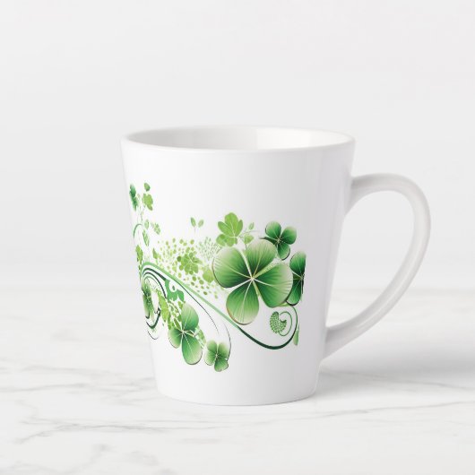 Tasse Latte Latte Mug-St. Patricks Clovers (Droite)