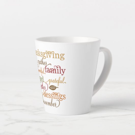 Tasse Latte Latte Mug-Thanksgiving (Angle droit)