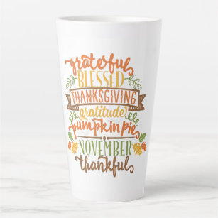 Tasse Latte Latte Mug-Thanksgiving