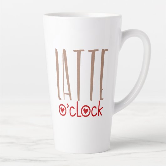 Tasse Latte Latte O Horloge Fun Citation Quirky Typographie (Droite)