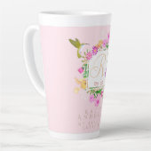 Tasse Latte Latte rose du jardin fleuri (Angle gauche)