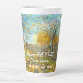 Tasse Latte L'automne doré dans une aquarelle en chênaie (Devant)