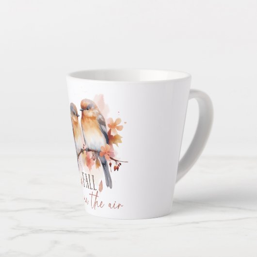 Tasse Latte L'Automne Est Dans L'Air - Beaux Oiseaux Et Feuill (Angle droit)