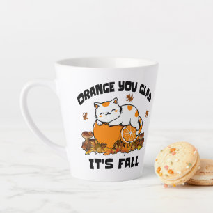 Tasse Latte L'automne laisse Orange Vous êtes content C'est Au