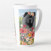 Tasse Latte LAVAGE EN noir clair - Chien de Chow bleu (Angle droit)
