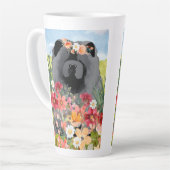 Tasse Latte LAVAGE EN noir clair - Chien de Chow bleu (Angle gauche)
