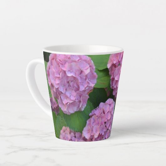 Tasse Latte Le buisson d'hortensia rose (Angle gauche)